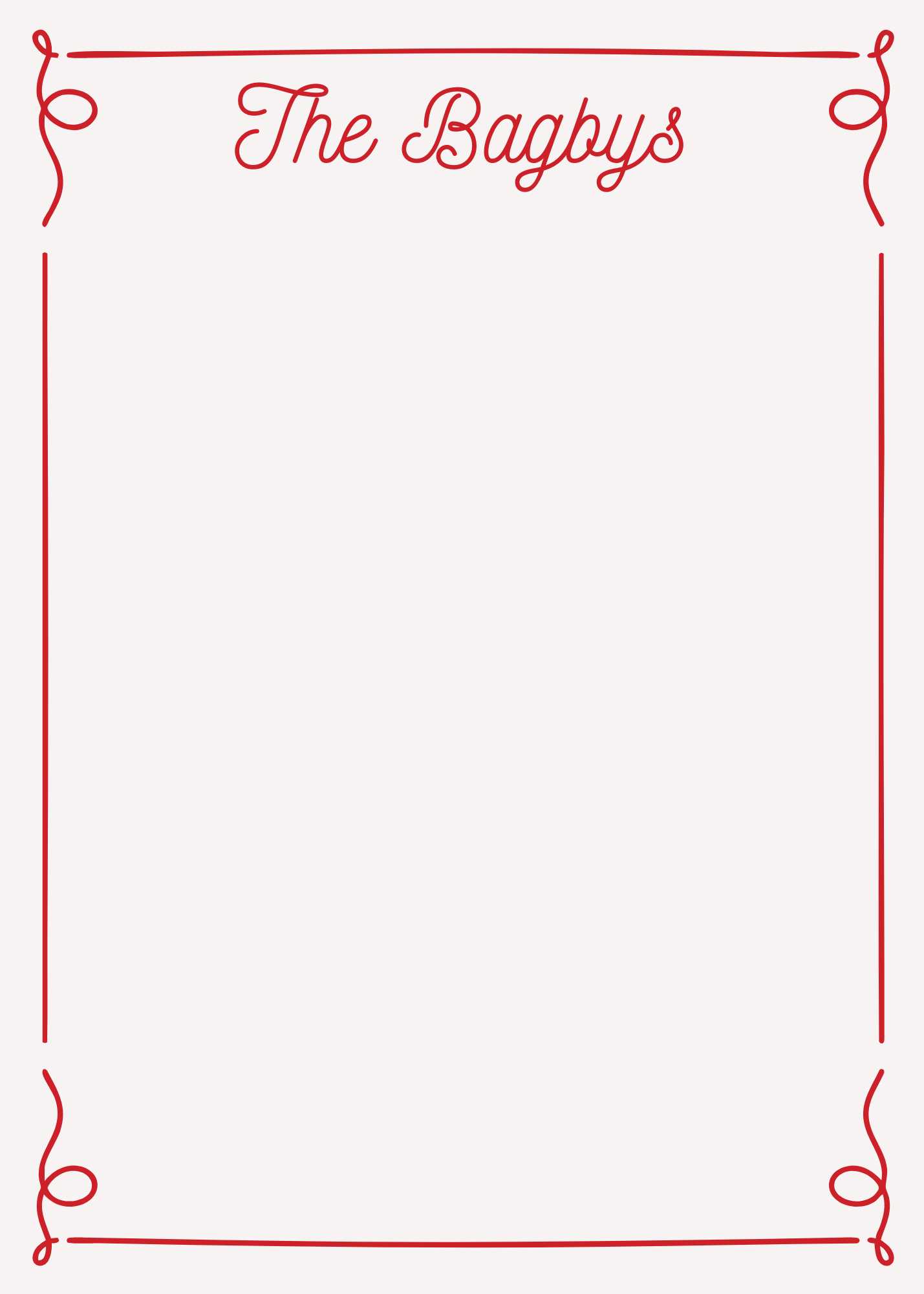 Red & White - Minimalist Border - 5x7 Notepad - Customizeable