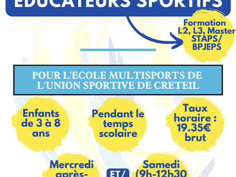 Multisports recherche des éducateurs