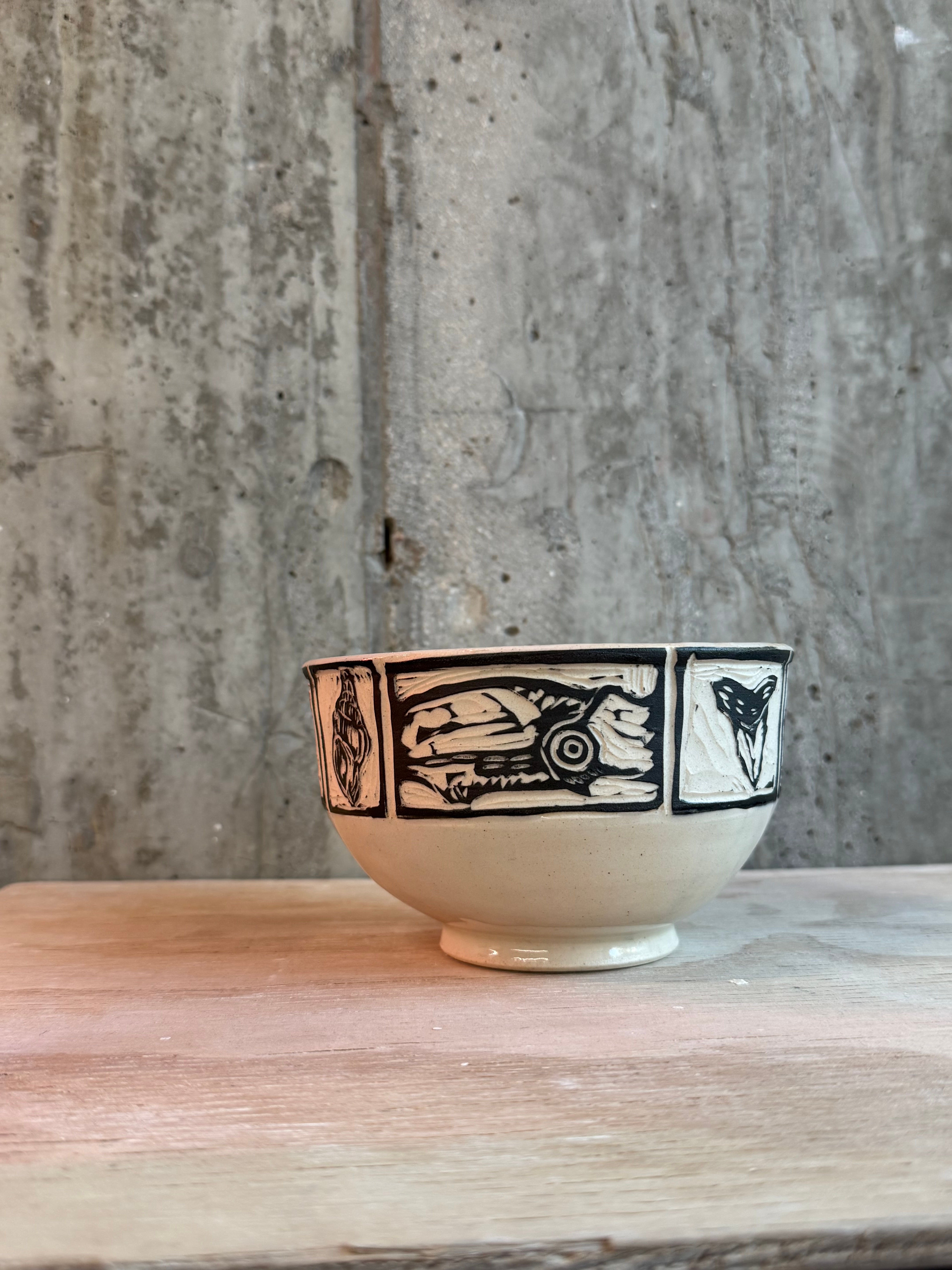 Sgraffito Sea Bowl