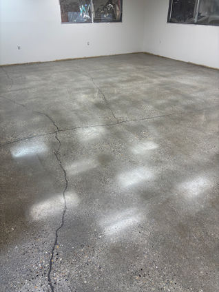 Polished concrete pad in public space