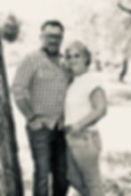 Black and white photo of a couple