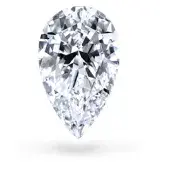 Sparkling pear-shaped diamond on white background, Jewels by the Sea.