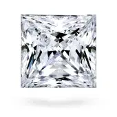 Square cut diamond floating on white background. Jewels by the Sea.