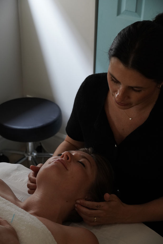 Relaxing facial massage treatment at spa