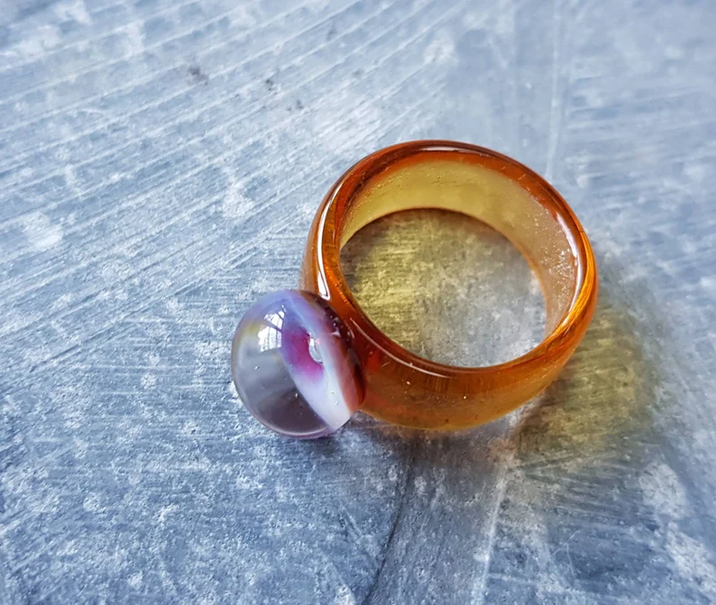 Thumbnail: Statement Colourful Murano Glass Bubble Ring