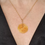 Thumbnail: Amber Glass Disc and Gold Leaf Necklace