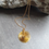 Thumbnail: Amber Glass Disc and Gold Leaf Necklace