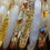 Thumbnail: White and Gold Lampwork Glass Disc Beads