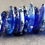 Thumbnail: Blue and Gold Lampwork Glass Disc Beads