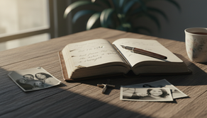 Journal with Pen and Coffee