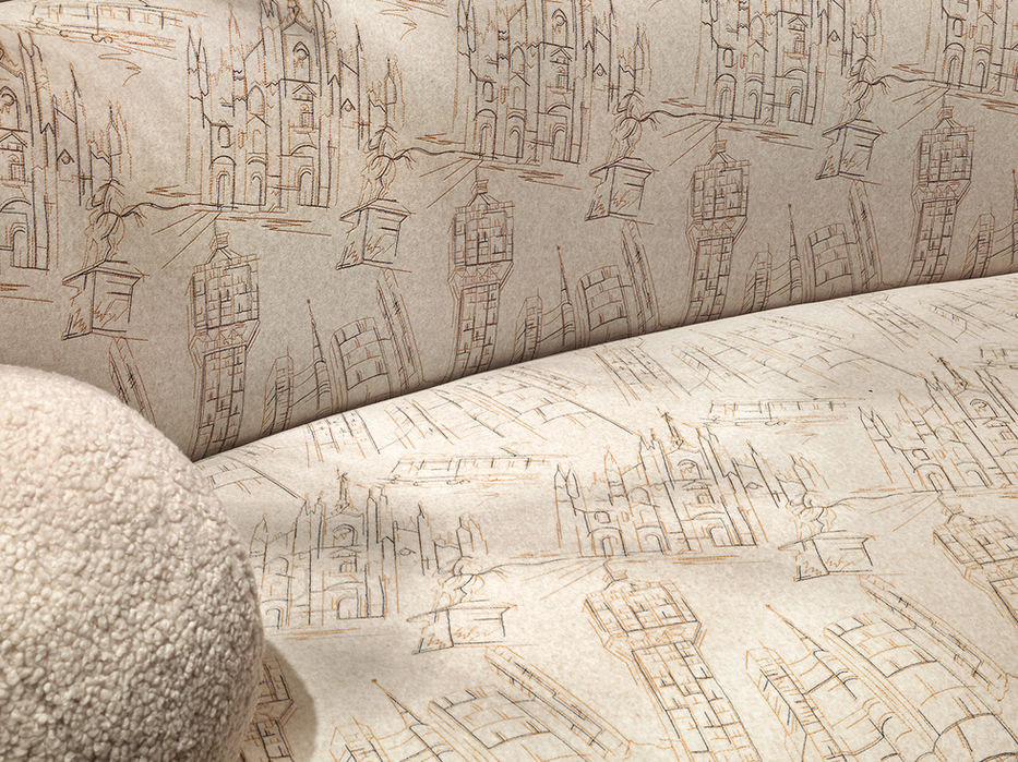 The exclusive “Milano” embroidery sets this design piece apart.