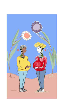 twee zwangere vrouwen
