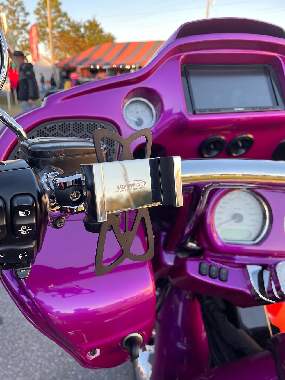 Thumbnail: Vizon-X Chrome V-Lock with Direct Perch mount and 2" Knuckle for Harley-Davidson