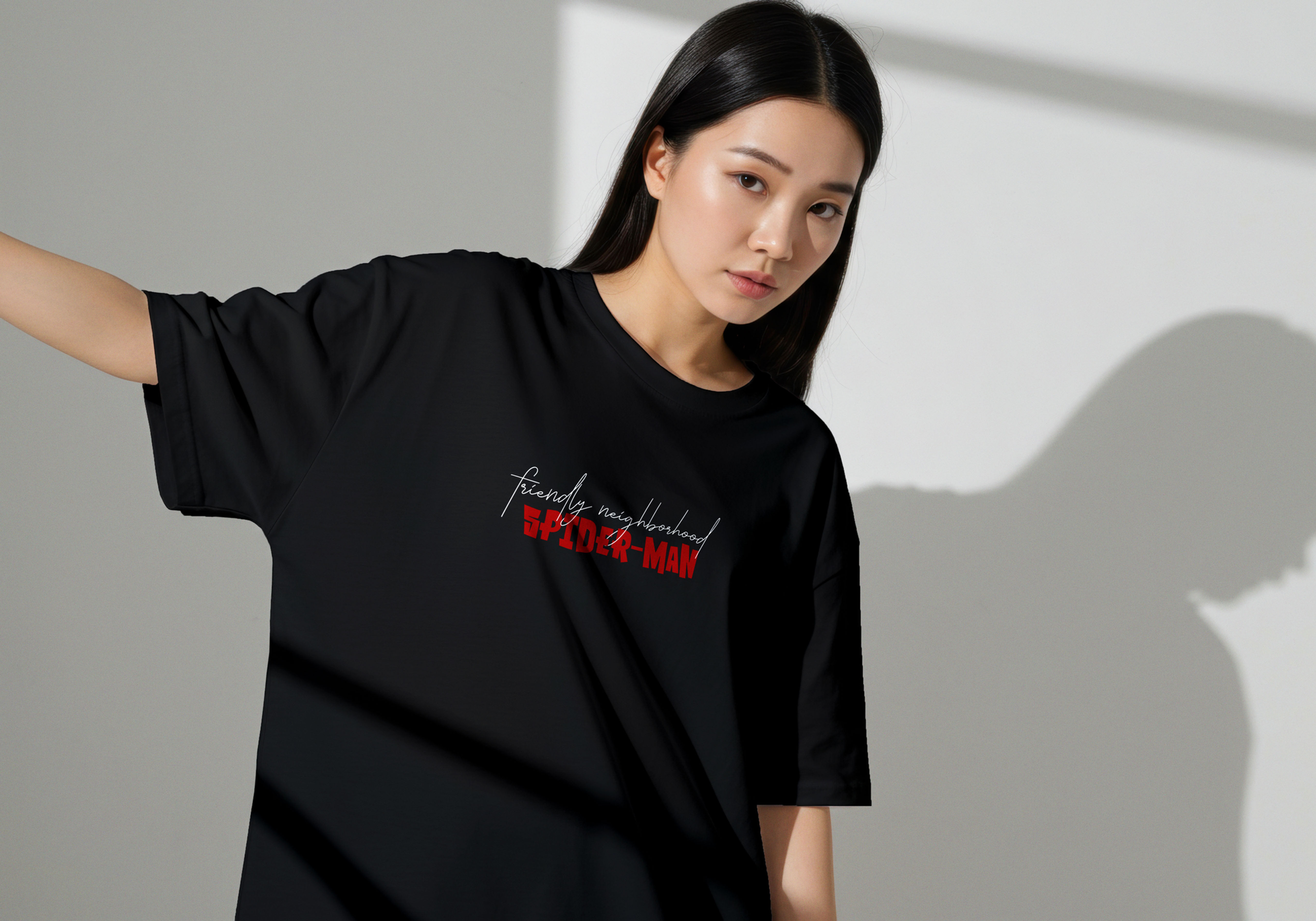 Spider-Man Ghost Print Oversized Tee
