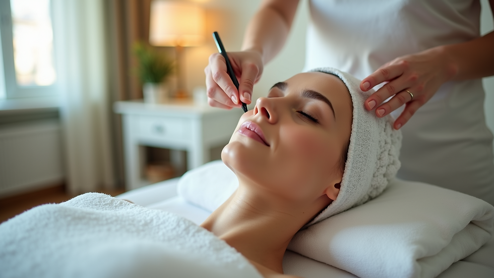 Eye-level view of a beauty salon treatment area for waxing