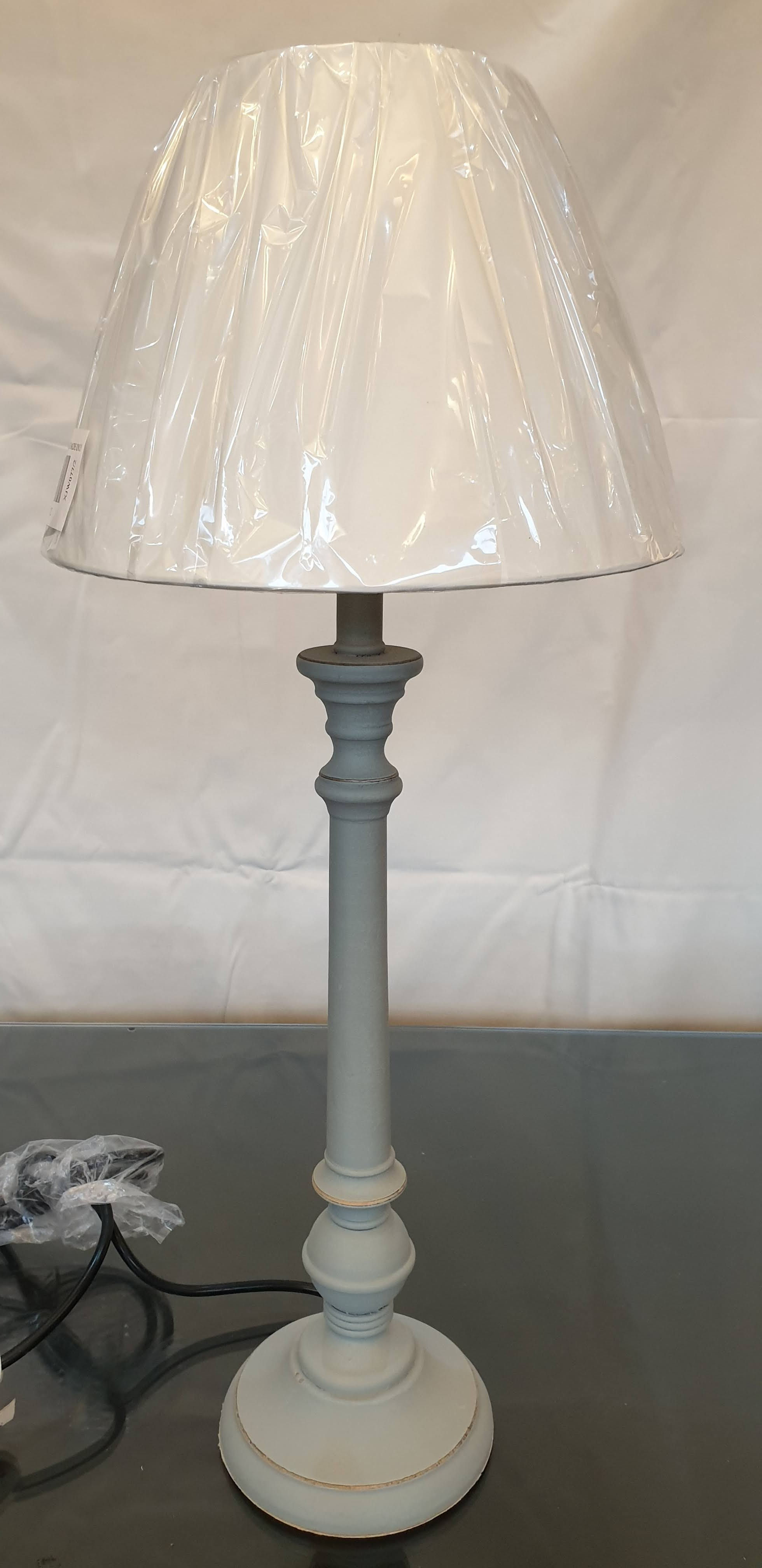 Grey blue candle stick lamp
