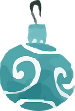 blue and white Christmas ornament