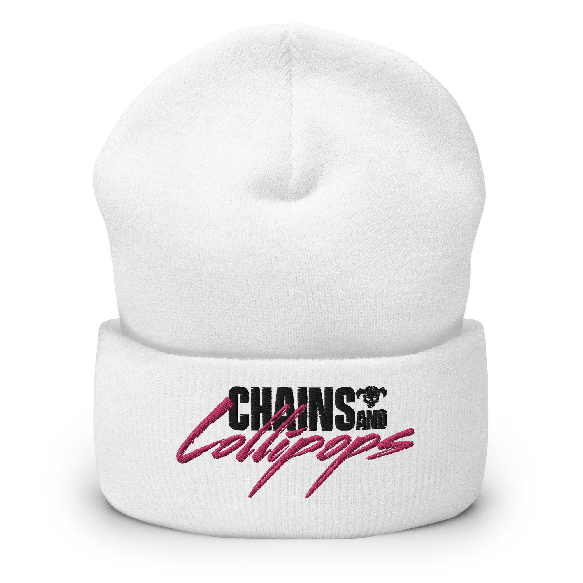 Logo Beanie Unisex Bestickt White