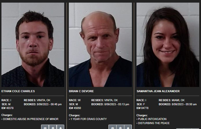 Craig County Mugshots: August 10-13, 2023