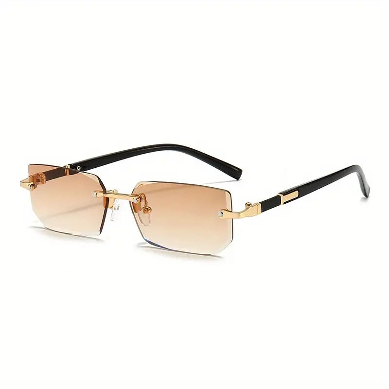 Thumbnail: Rimless Sunglasses Rectangle Fashion Popular Women Men Shades Small Square Sun G