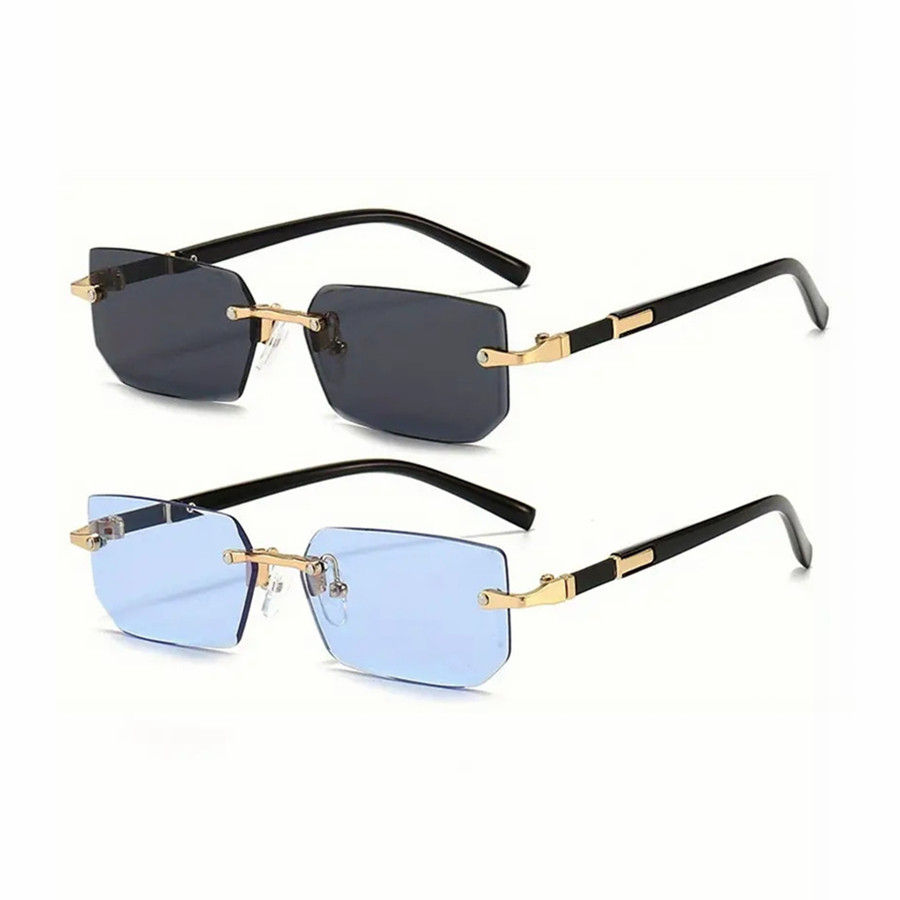 Thumbnail: Rimless Sunglasses Rectangle Fashion Popular Women Men Shades Small Square Sun G