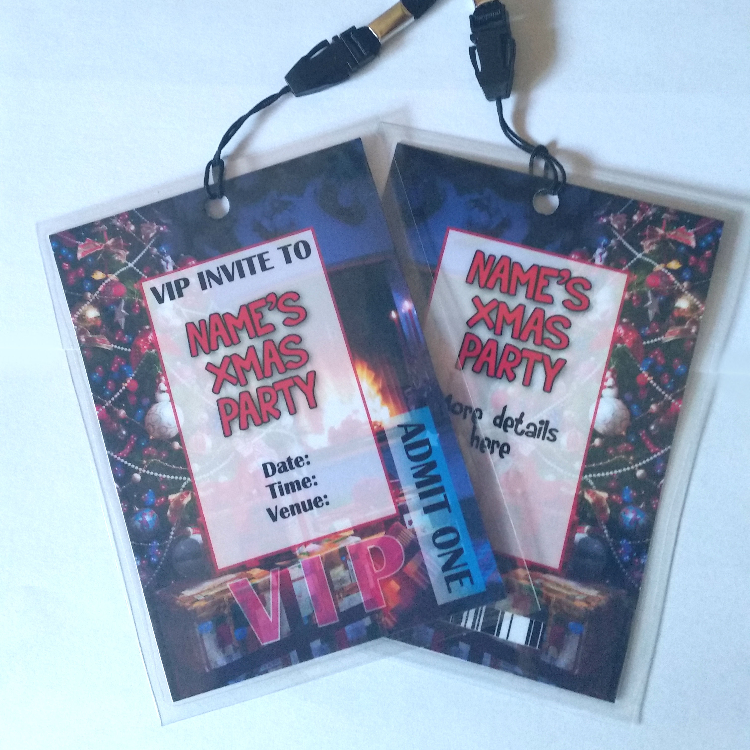 Christmas Party VIP Invite with Neck Strap