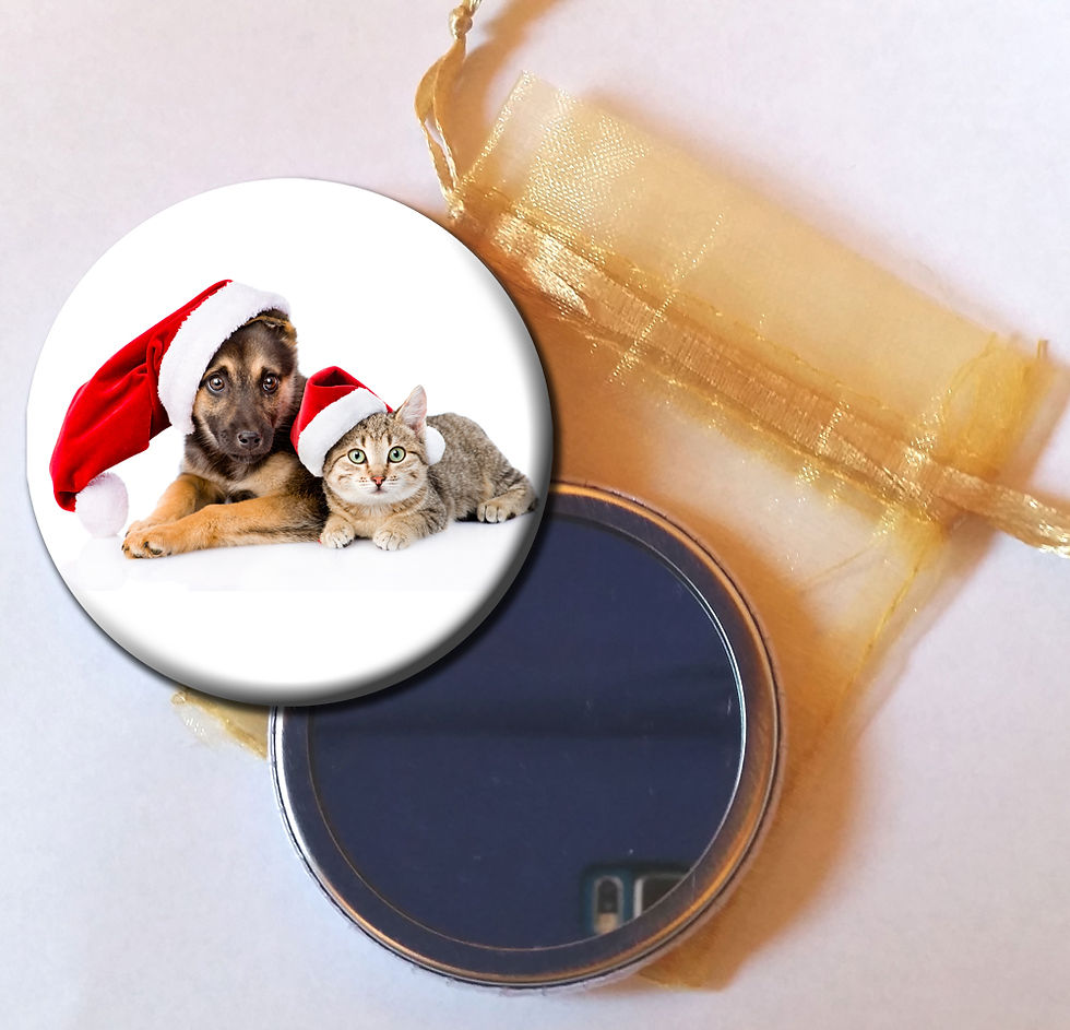 Thumbnail: Various Christmas pocket mirror, badge and magnet gifts