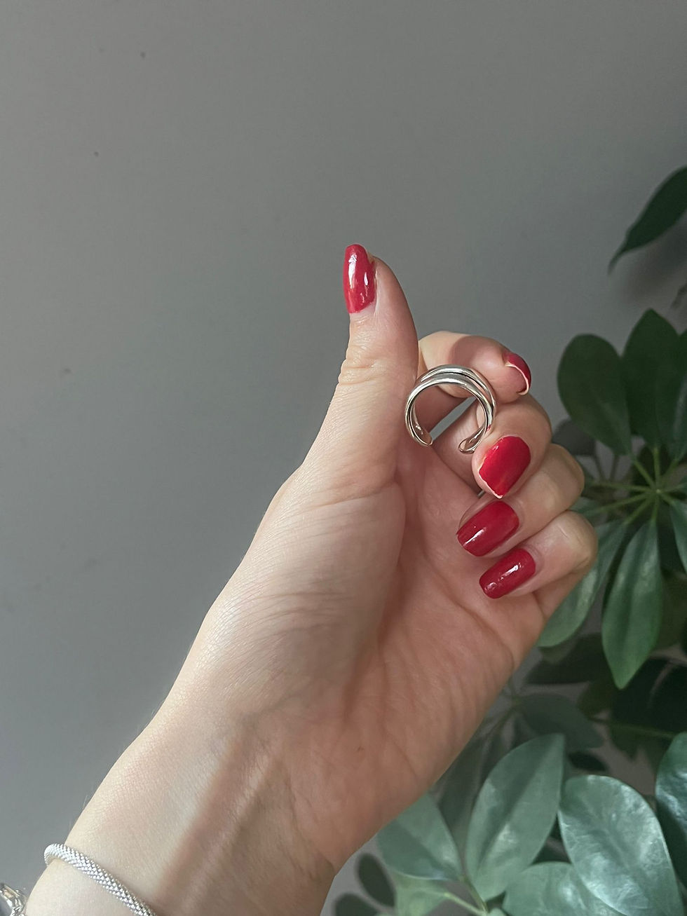 Thumbnail: Sterling Silver 925 Double Band Adjustable Ring Women's Girls Gift