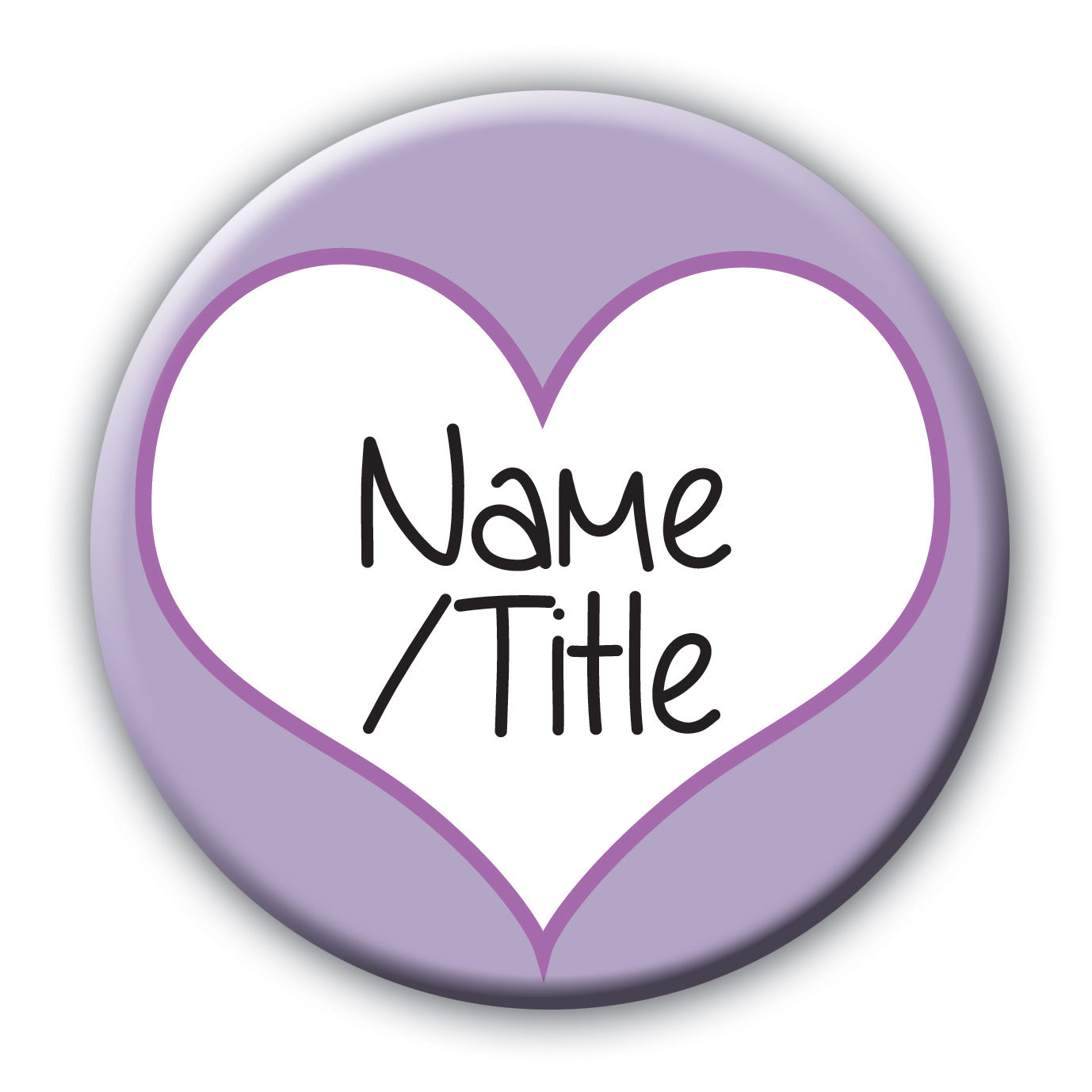 White Heart on Lilac Hen or Birthday Name, Date, Place, Titles
