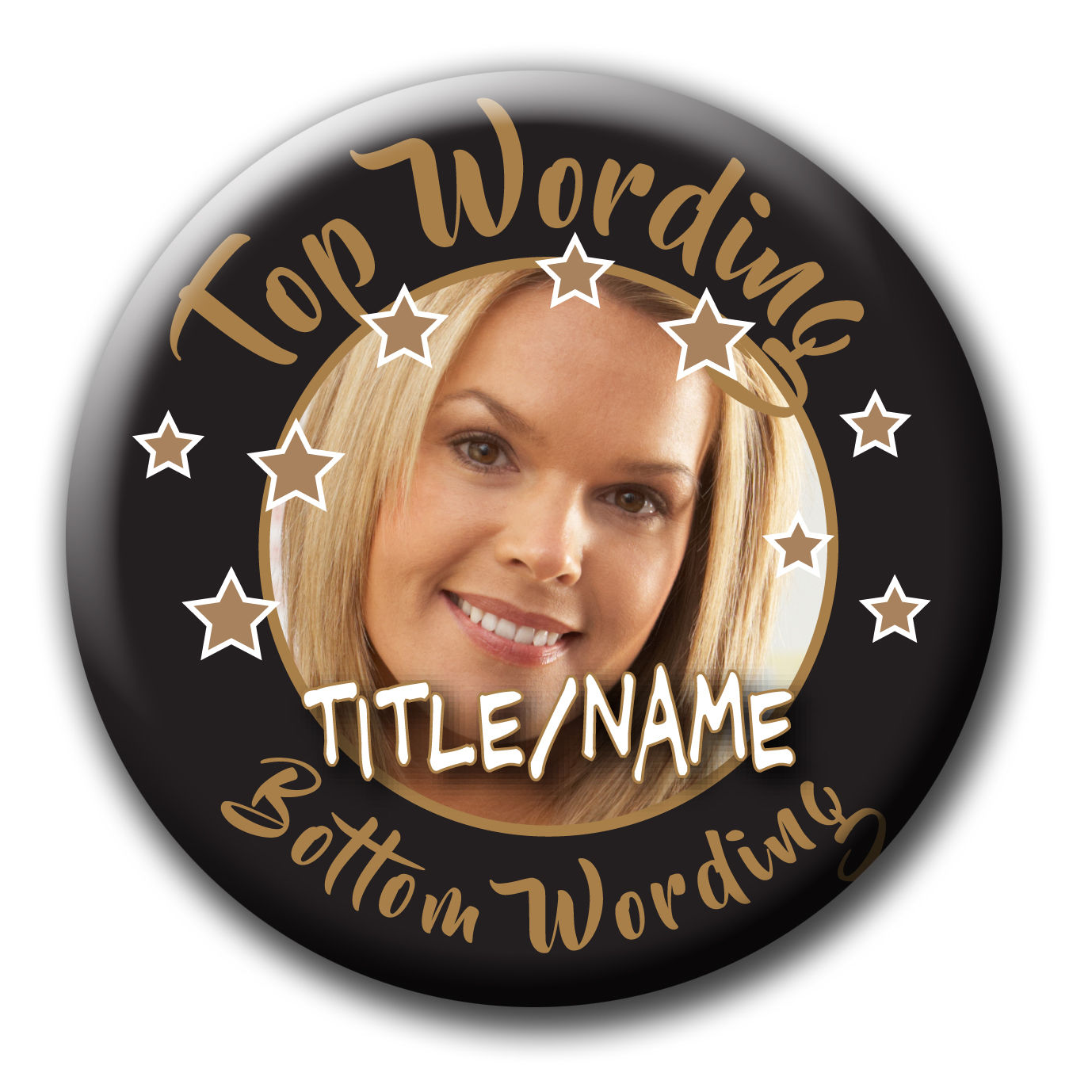 Photo Gold and Black Hen Party or Birthday Name, Title, Place,