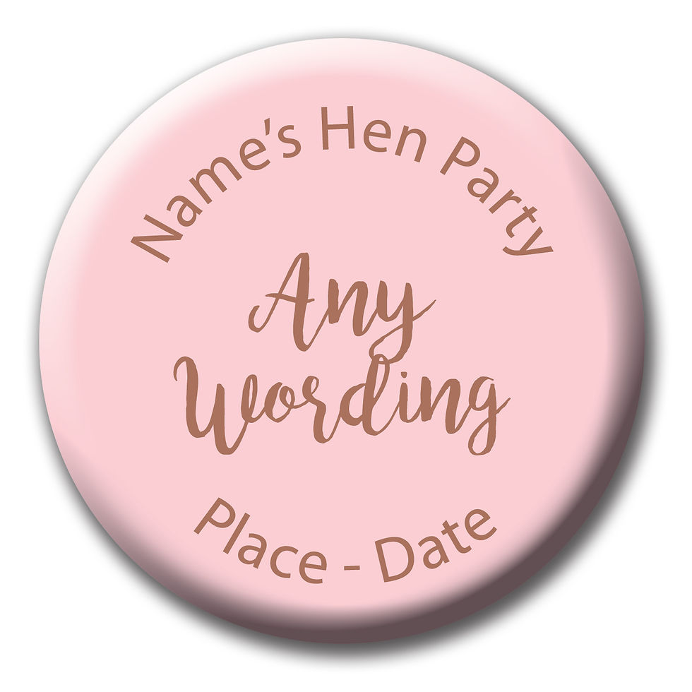 Hen Badges Gold on Pink