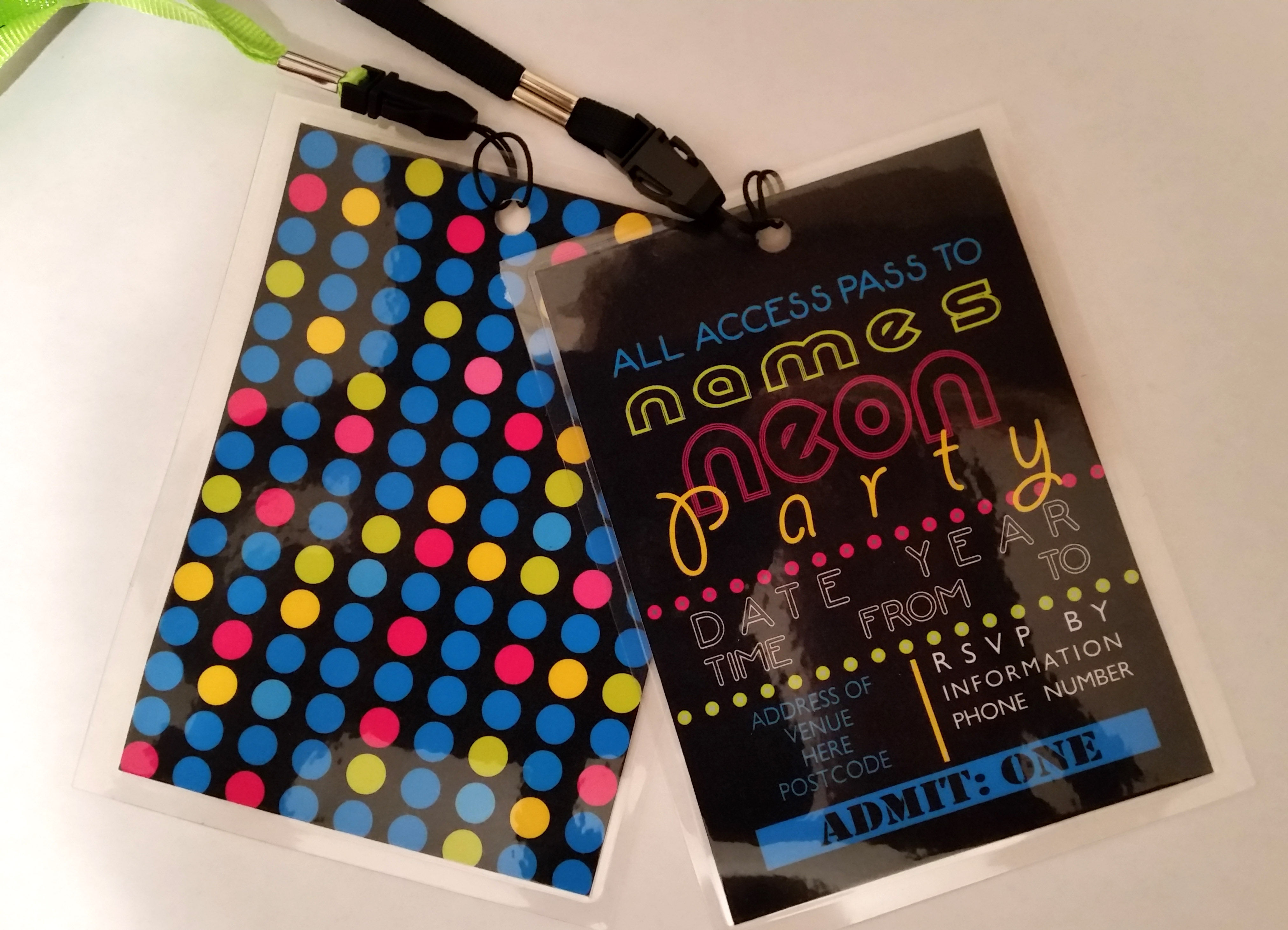 Neon Hen or Birthday Party VIP Invite