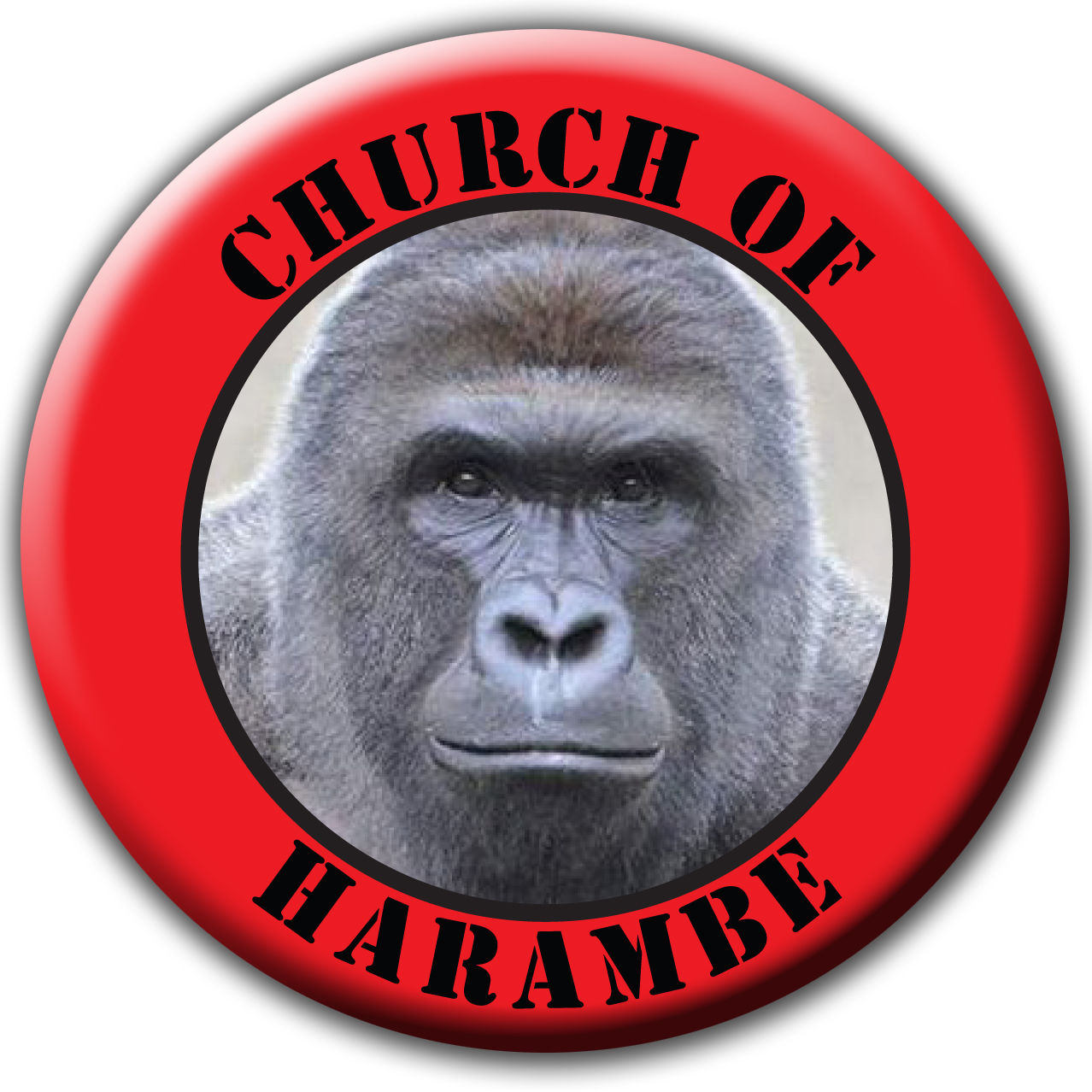 Church of Harambe badges and gifts
