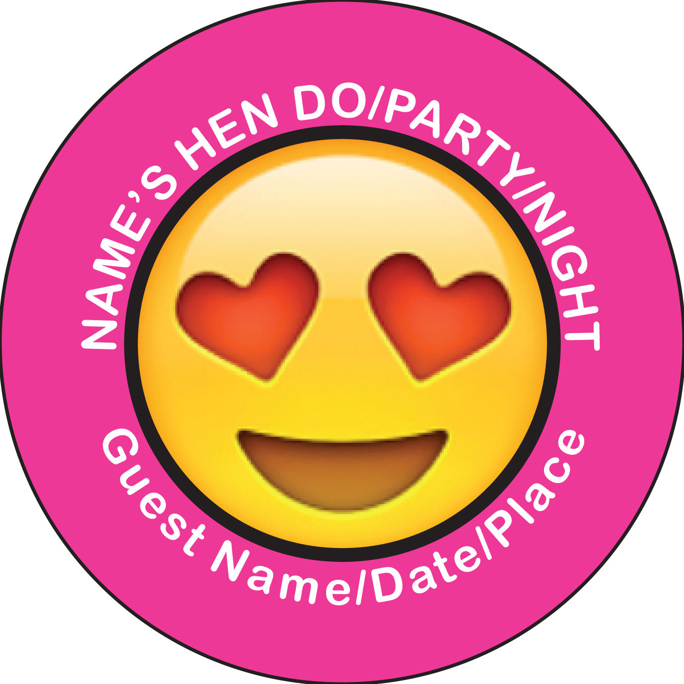 Love - Hen or Birthday Emoji badges and gifts