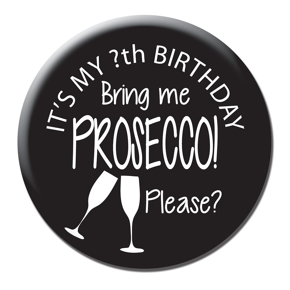 Thumbnail: Beer, Wine, Cocktails or Prosecco birthday badges and gifts