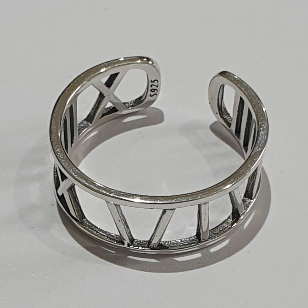 Thumbnail: Sterling Silver 925 Hollow Kiss Adjustable Ring Women's Girls Gift