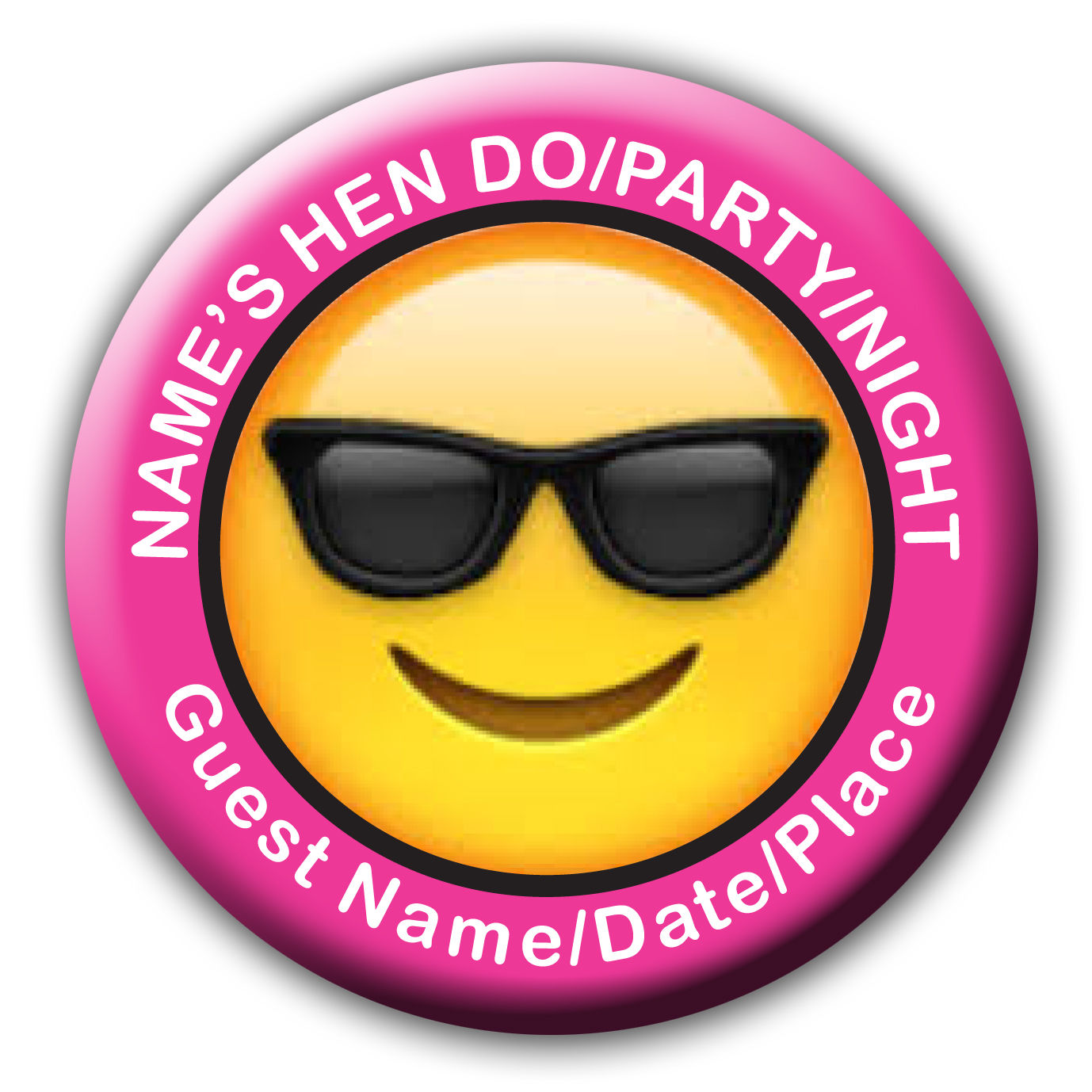 Shades - Hen or Birthday Emoji badges and gifts