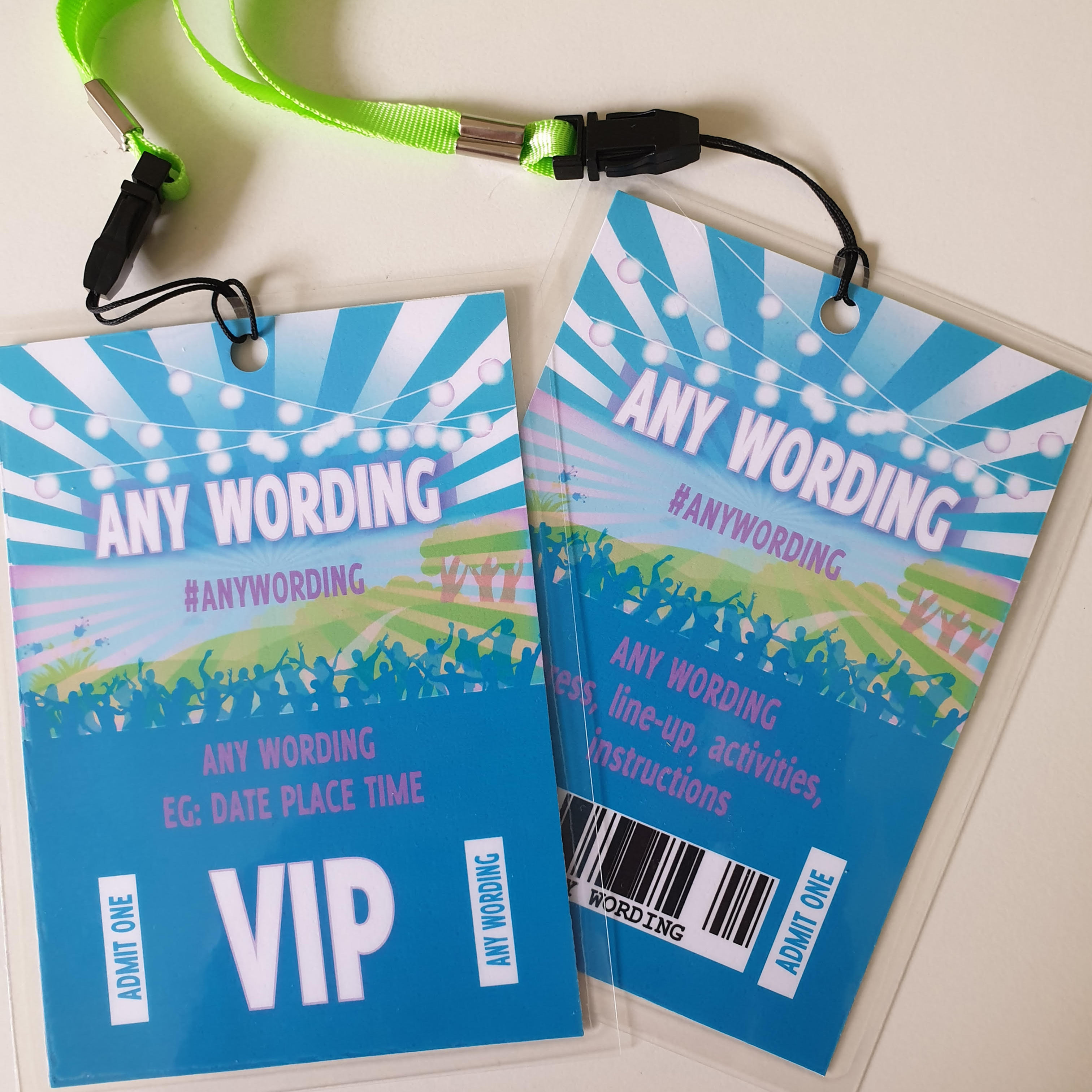 Blue Dance Hen Festival VIP Party Invite VIP Pass - Birthday or Hen