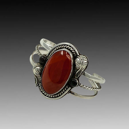 Mookiate and Onyx cuff by Silver Phoenix Designs, Loni Lichti-Fox