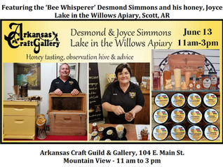 Honey, bees, and Lake in the Willows Apiary June 13 in Mountain View at the Gallery