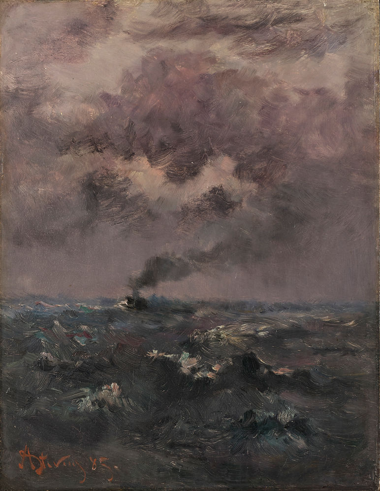 Alfred Émile Léopold Stevens - Vapeur, mer agitée (Steamer, rough sea)