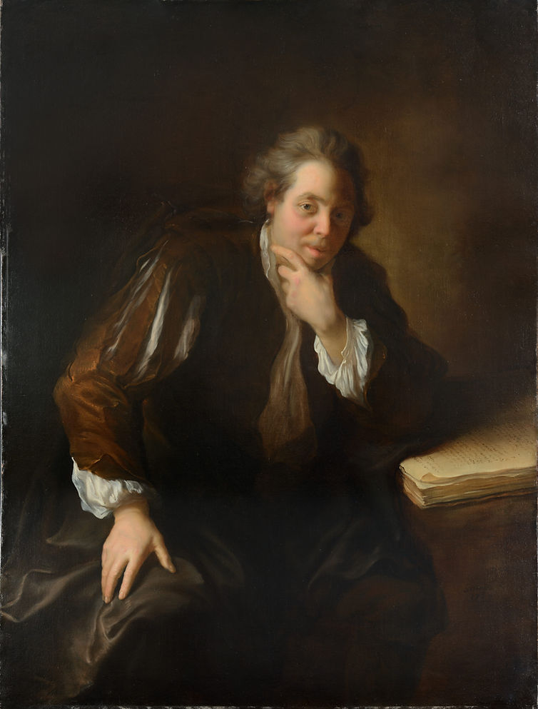 Alexis Grimou  Title: Self-Portrait as a contemplative gentleman, resting his left arm on an open book