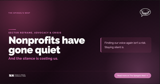 Nonprofits have gone quiet - and the silence is costing us
