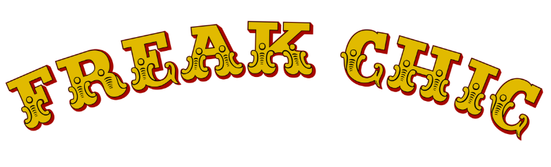 Logo Freak Chic : texte jaune et rouge