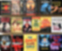 horizontal orientation of lots of colorful fiction book jackets in various genres includin