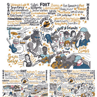 Three posters, one large on top, each representing all three days of Newport. A montage of portraits are illustrated in grey, black, gold, navy, pink and turquoise.  HARBOR
Friday 25th July
Hannah Cohen, Robert Lester Folsom, SG Goodman, Maggie Rose, Jessica Pratt, and Kim Deal.

Saturday 26th July
Ken Pomeroy, Dan Reeder, Obongjayar, Mon Rovia, Iron & Wine, and I'm With Her.

Sunday 27th July
Phil Cook & The Union, Jensen McRae, Dehd, Tom Odell, Lucius, and Hurray for the Riff Raff.

QUAD
Friday 25th July
Snacktime, The Deslondes, Alex G, Geese, MJ Lenderman, and Yeah Yeah Yeahs.

Saturday 26th July
Illiterate Light, Saya Gray, The Lemonheads, Flipturn, Remi Wolf & Friends, and Public Enemy.

Sunday 27th July
BCUC, Sammy Rae & Friends, Stephen Wilson Jr., Ricky Mitch & the Coalminers, Maren Morris, and Jeff Tweedy.

FORT
Friday 25th July
Tyler-James Kelly, Big Freedia, Kevin Morby, Kenny Loggins, Goose, and Jack Antonoff - The Ally Coalition.

Saturday 26th July
Tyler Ballgame, Bonny Light Horseman, Jesse Welles, Lukas Nelson, Waxahatchee, and Luke Combs.

Sunday 27th July
Nova One, Mary Chapin Carpenter, Margo Price, Mt. Joy, and Songs For the People.