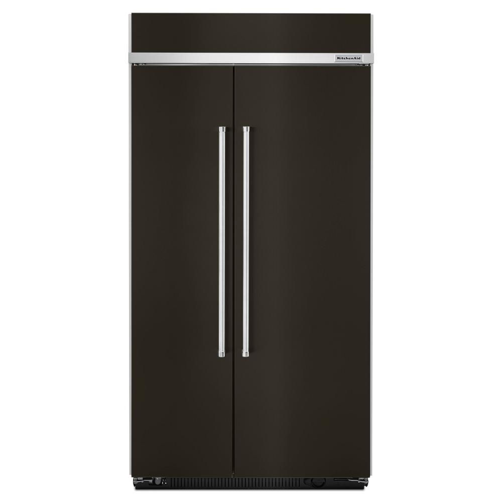 Built-In Side By Side Refrigerator in Black Stainless with PrintShi