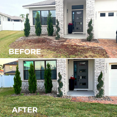 Before and after of sod installation job