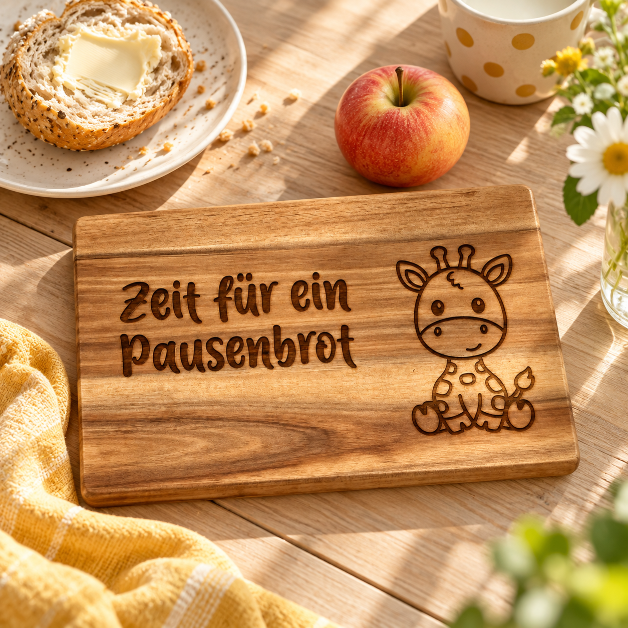 Frühstücksbrettchen „Zeit für ein Pausenbrot“