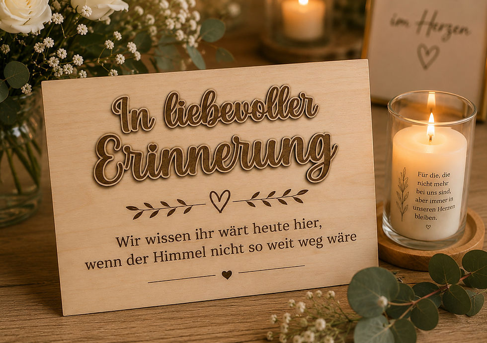 Miniaturbild: Hochzeitsschild „In liebevoller Erinnerung“ aus Holz | A4 oder A3 | 